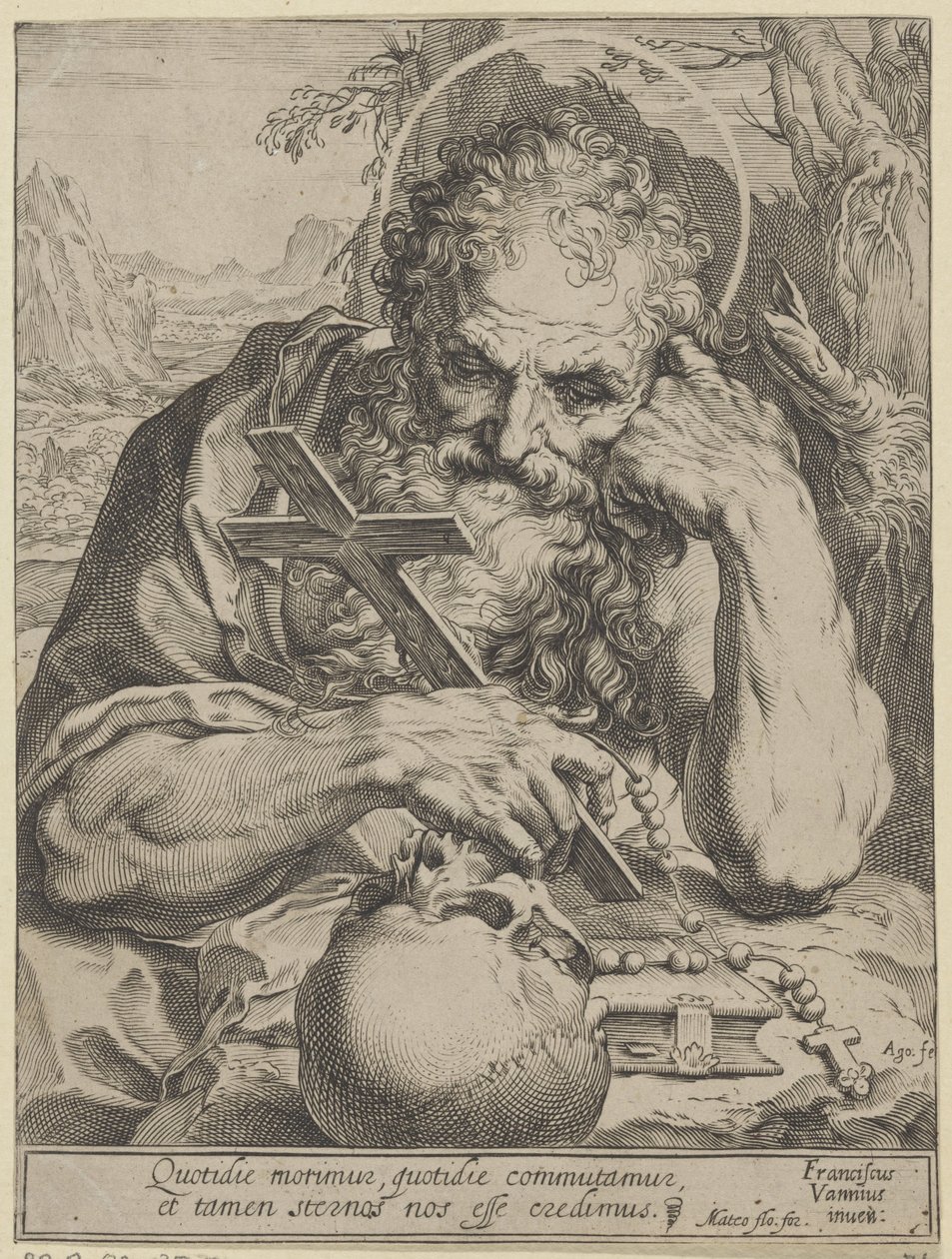 Święty Hieronim autorstwa Agostino Carracci
