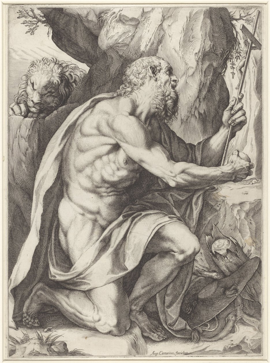 Święty Hieronim autorstwa Agostino Carracci