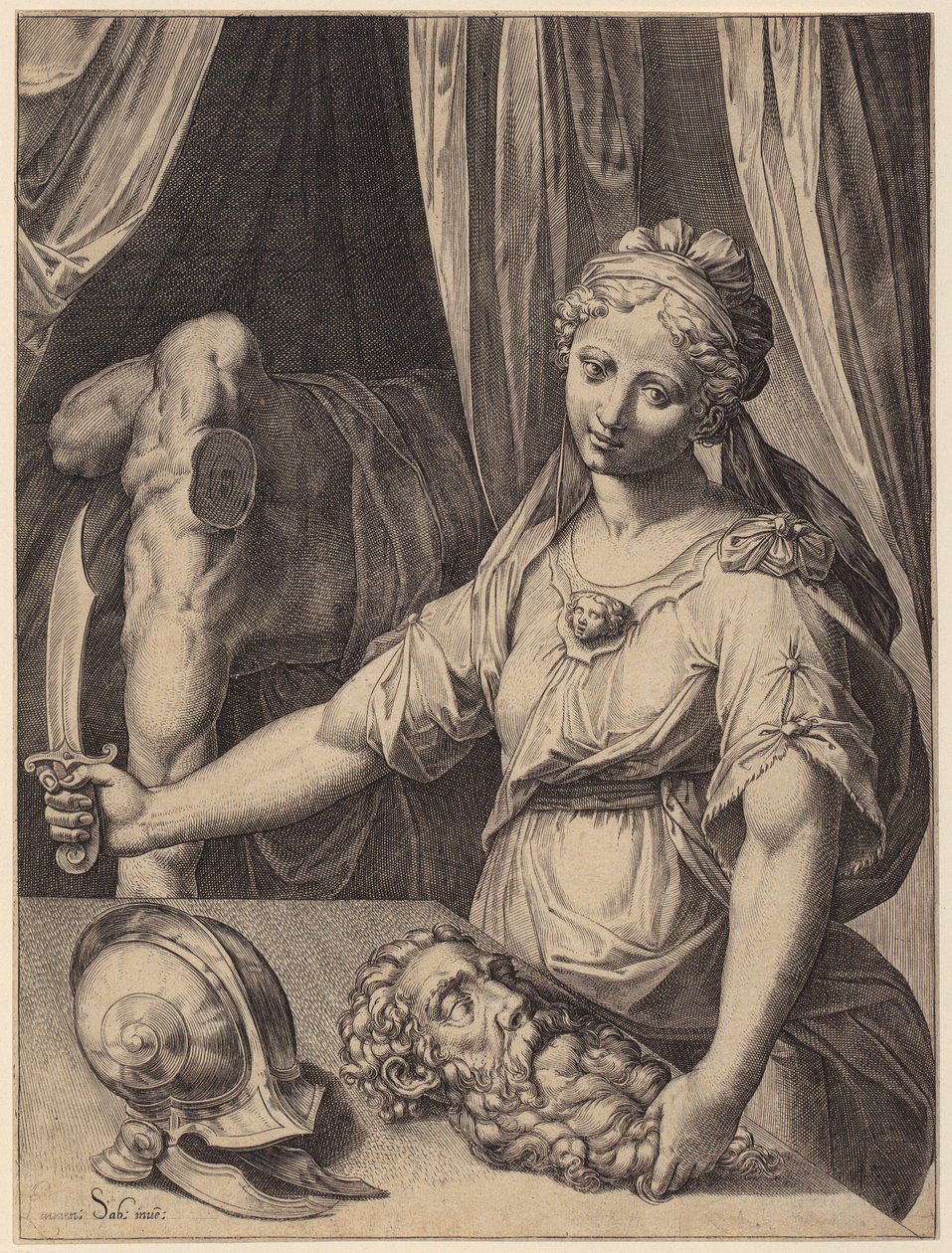 Judyta z głową Holofernesa autorstwa Agostino Carracci
