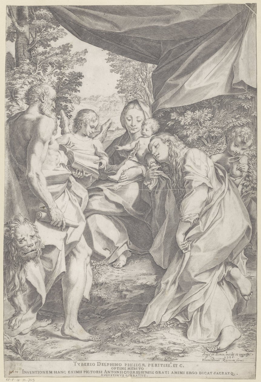 Maria z Dzieciątkiem i św. Hieronima i Maria Magdalena autorstwa Agostino Carracci