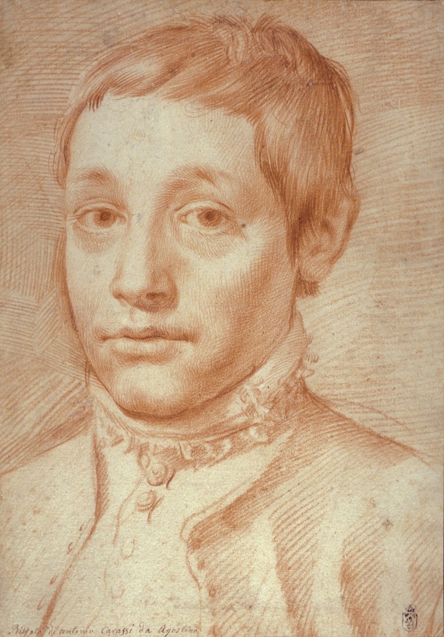 Portret jego syna, Antonio Carracci, 1592-95 autorstwa Agostino Carracci