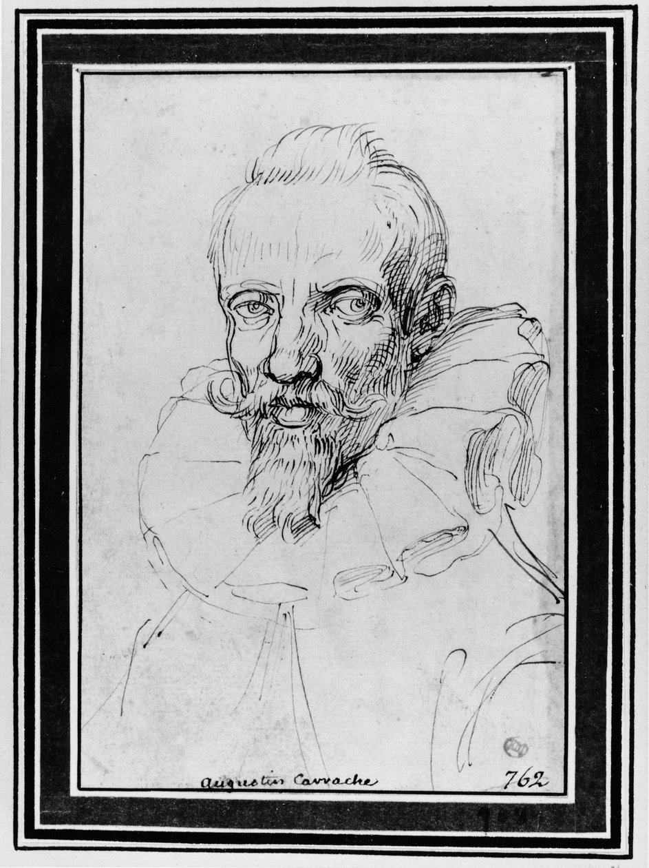 Portret brodatego mężczyzny autorstwa Agostino Carracci