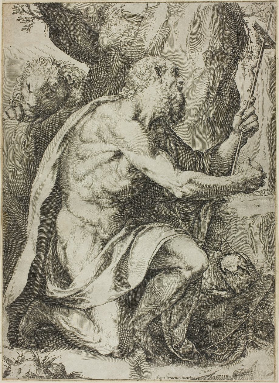 Święty Hieronim w pokucie autorstwa Agostino Carracci