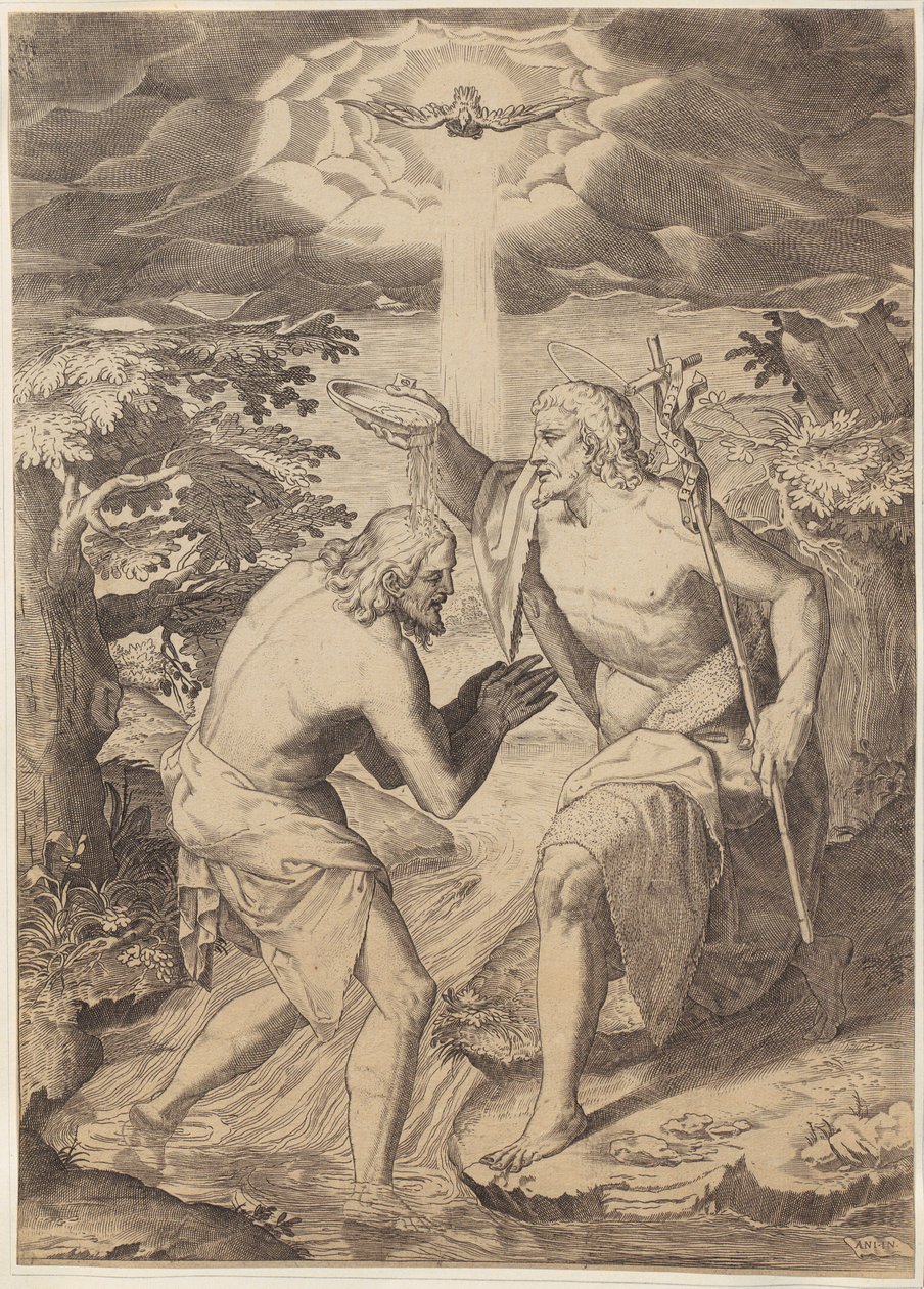Chrzest Chrystusa autorstwa Agostino Carracci