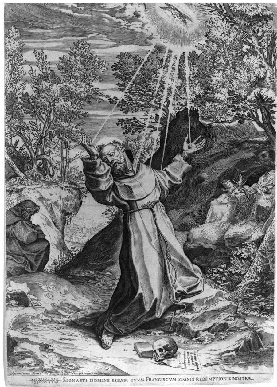 Stygmatyzacja św. Franciszka autorstwa Agostino Carracci