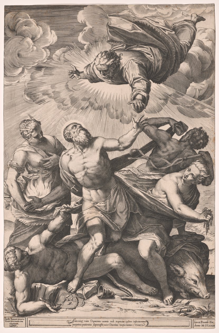 Kuszenie świętego Antoniego autorstwa Agostino Carracci