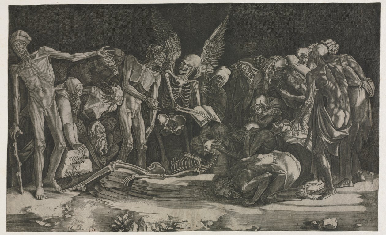 Alegoria Śmierci i Sławy, 1518. autorstwa Agostino Musi