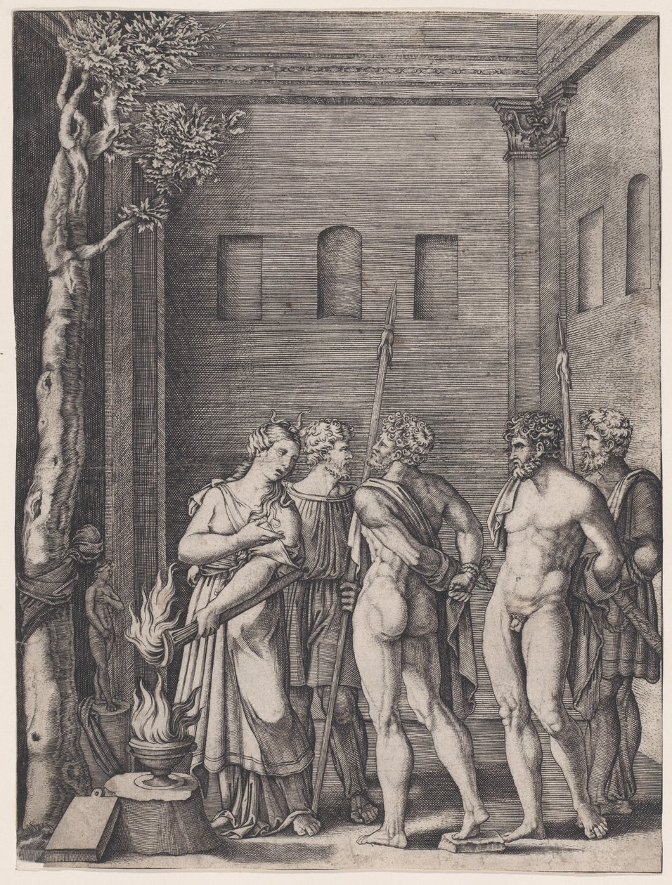 Efigenia, Ok. 1514-36. autorstwa Agostino Veneziano