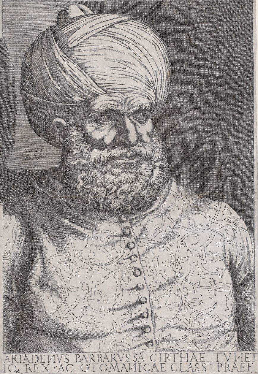 Portret Barbarossy, 1535. autorstwa Agostino Veneziano