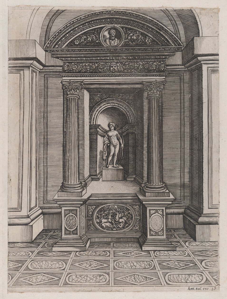 Lustro rzymskiej świetności: Ołtarz Erosa, ca. 1514-36, ca. 1514-36. autorstwa Agostino Veneziano.
