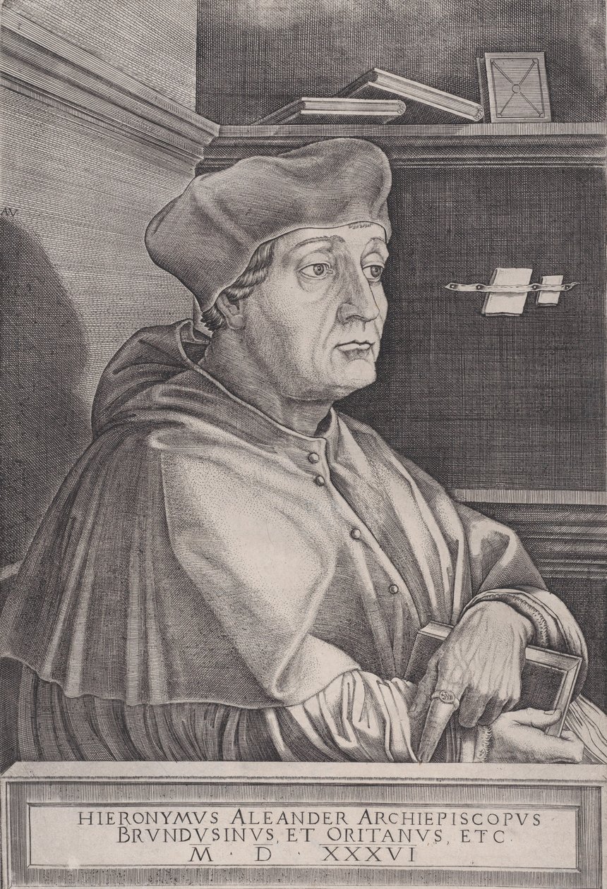 Arcybiskup Brindisi, datowany na 1536 rok. autorstwa Agostino Veneziano