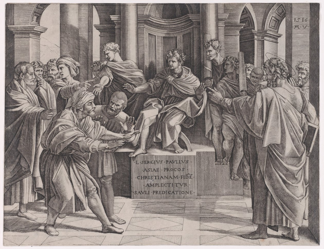Oślepienie Elimas z 1516 r. z 1516 r. autorstwa Agostino Veneziano