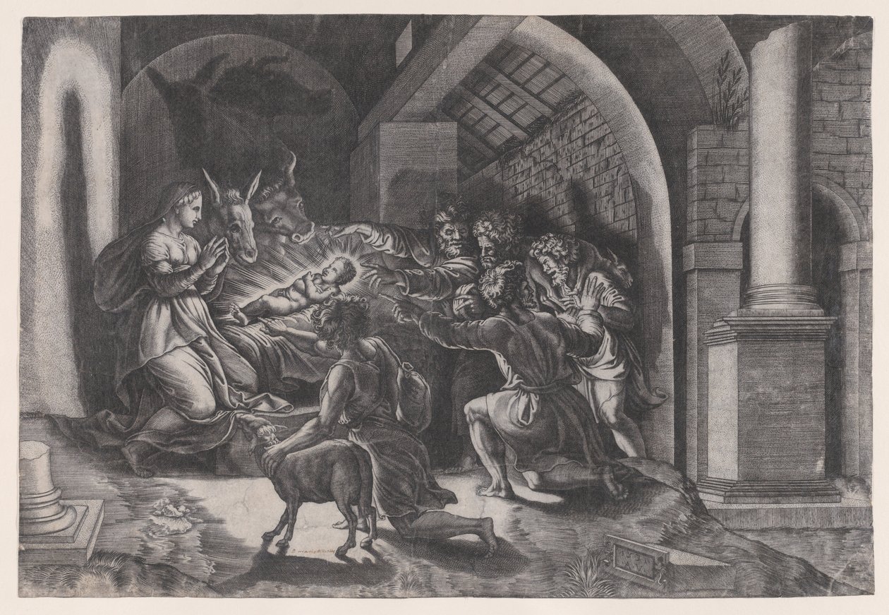 Narodzenia Pańskiego z 1531 roku. autorstwa Agostino Veneziano