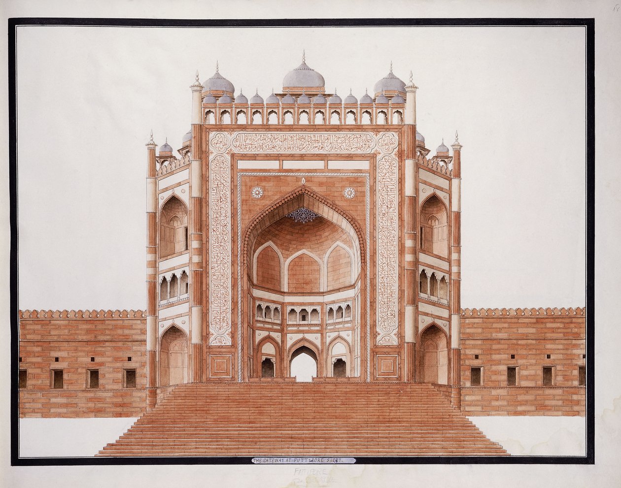 Brama w Futtypore, Sicri, c. 1815 autorstwa Agra School