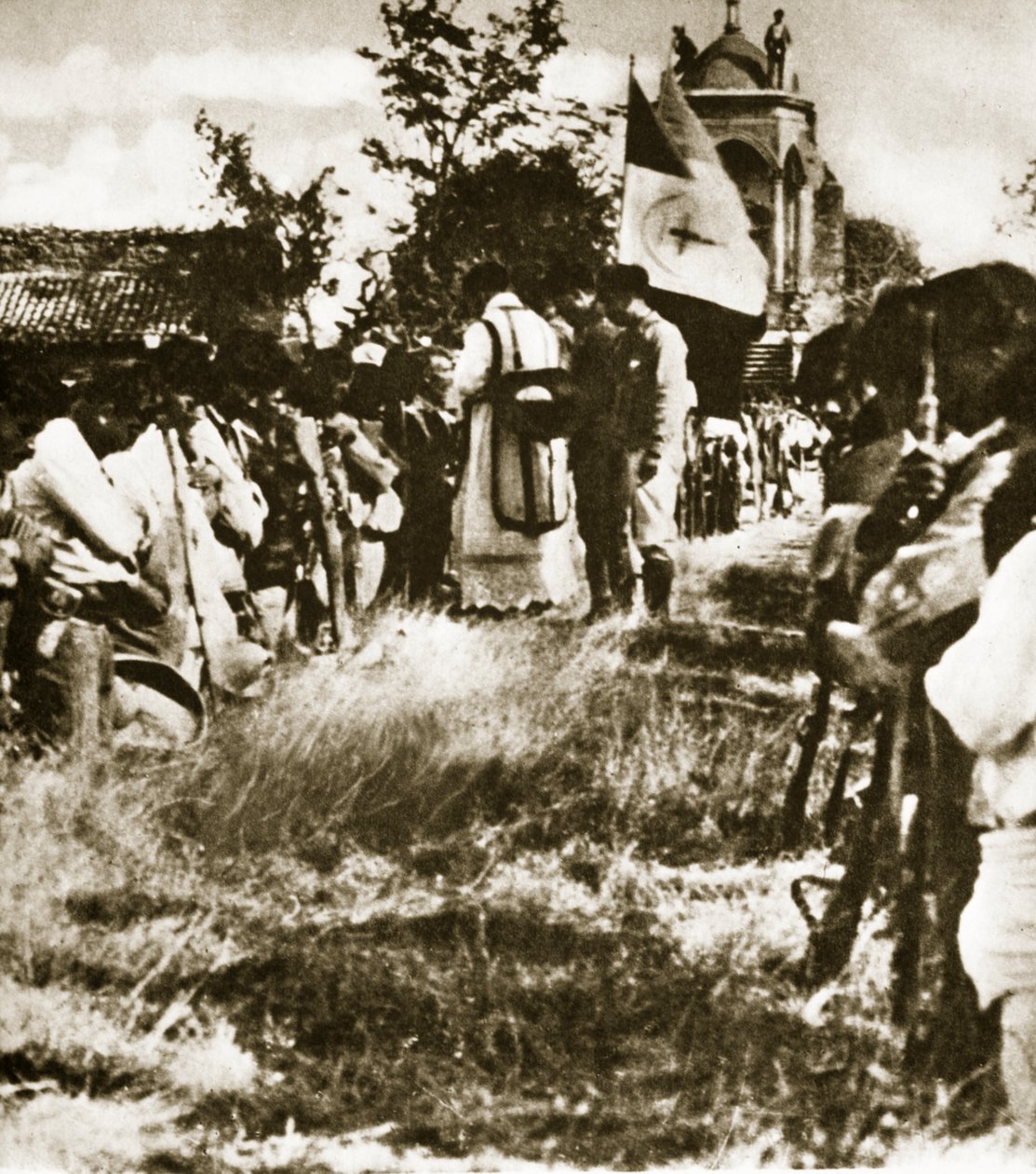 Grupa Cristeros zebrana na tajne nabożeństwa, ok. 1926 autorstwa Agustin Victor Casasola