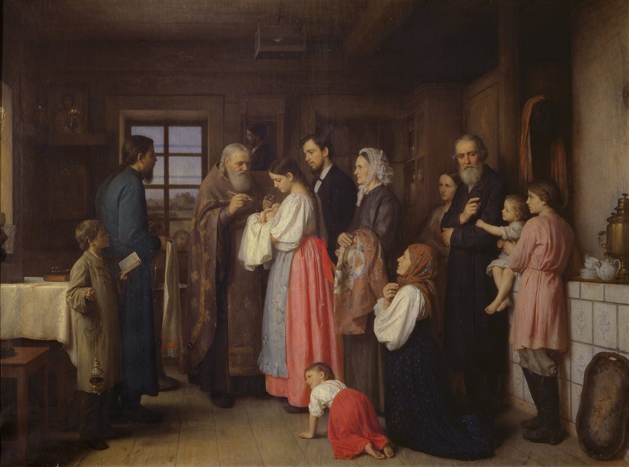 Chrzest, 1873 autorstwa Akim Egorovich Karneev