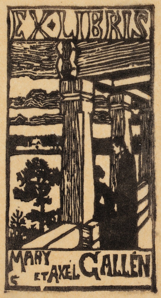 Exlibris Mary i Axela Gallénów autorstwa Akseli Gallen-Kallela