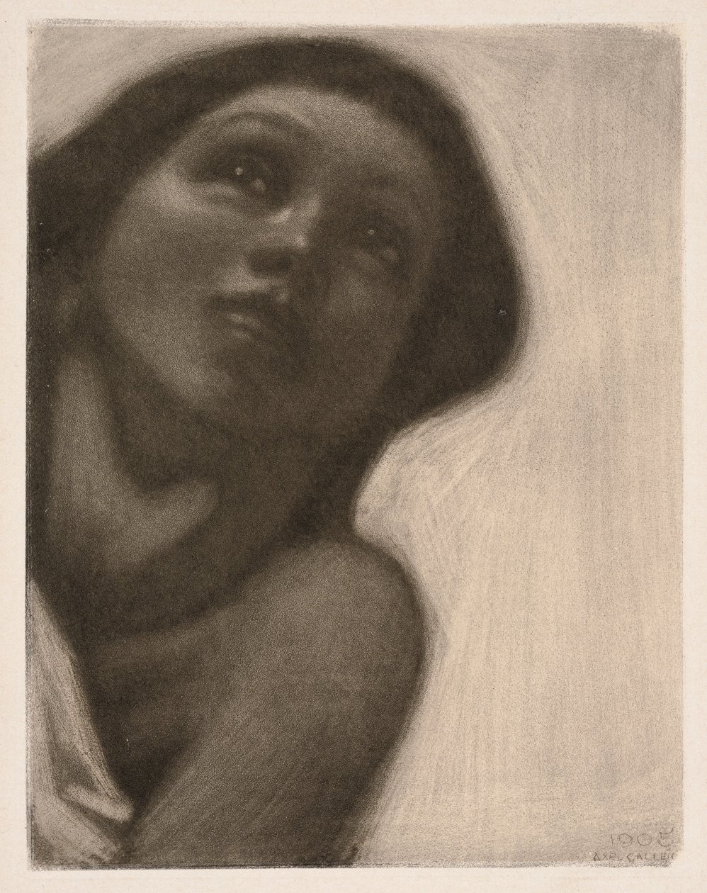 Mezzotinta (temat z fresku „Wiosna” w mauzoleum Juséliusa) autorstwa Akseli Gallen-Kallela