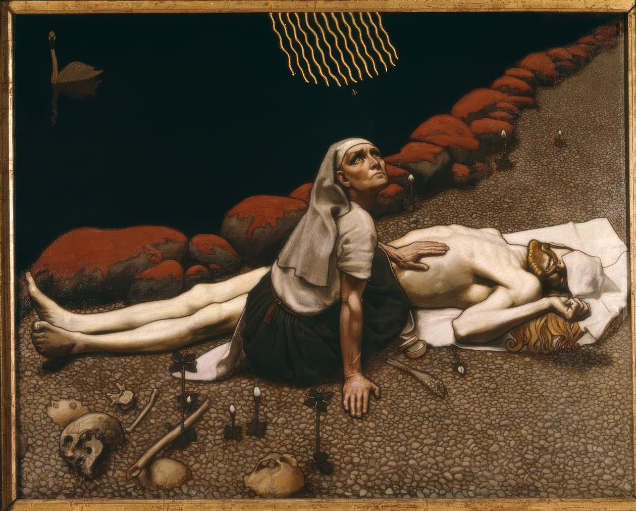 A.Gallen-Kallela, Mutter des Lemminkain. autorstwa Akseli Gallen Kallela