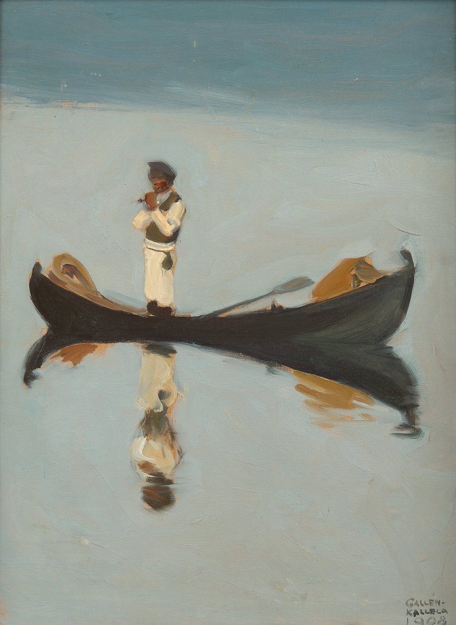 Mężczyzna łowiący ryby, 1908 autorstwa Akseli Gallen Kallela