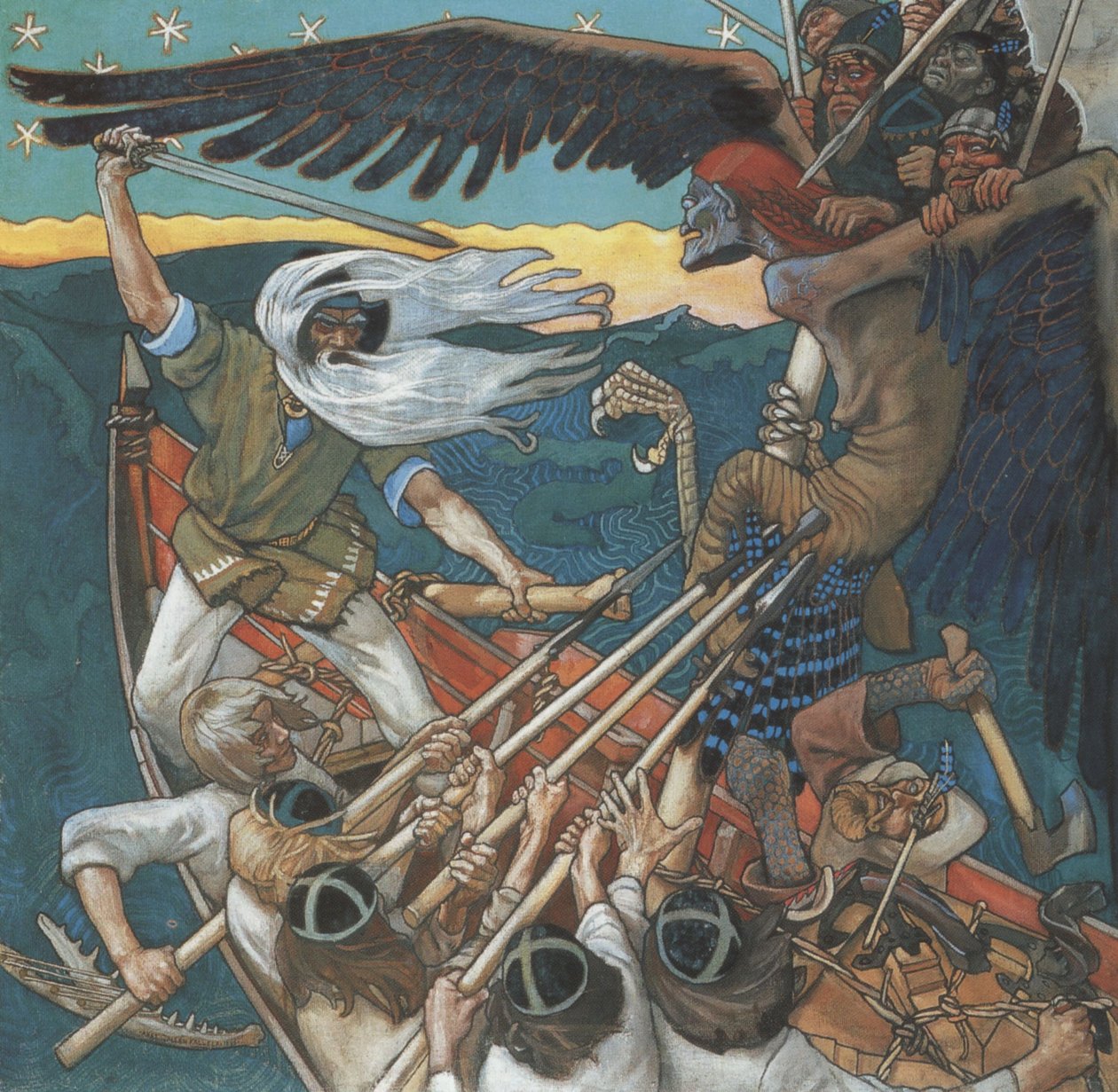 Obrona Sampo, 1896 autorstwa Akseli Gallen Kallela