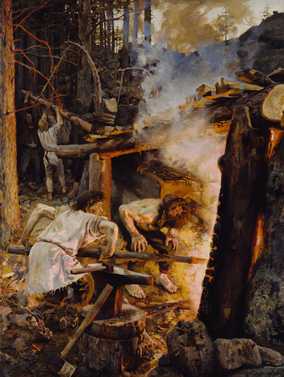 Kucie Sampo, 1893 autorstwa Akseli Gallen Kallela