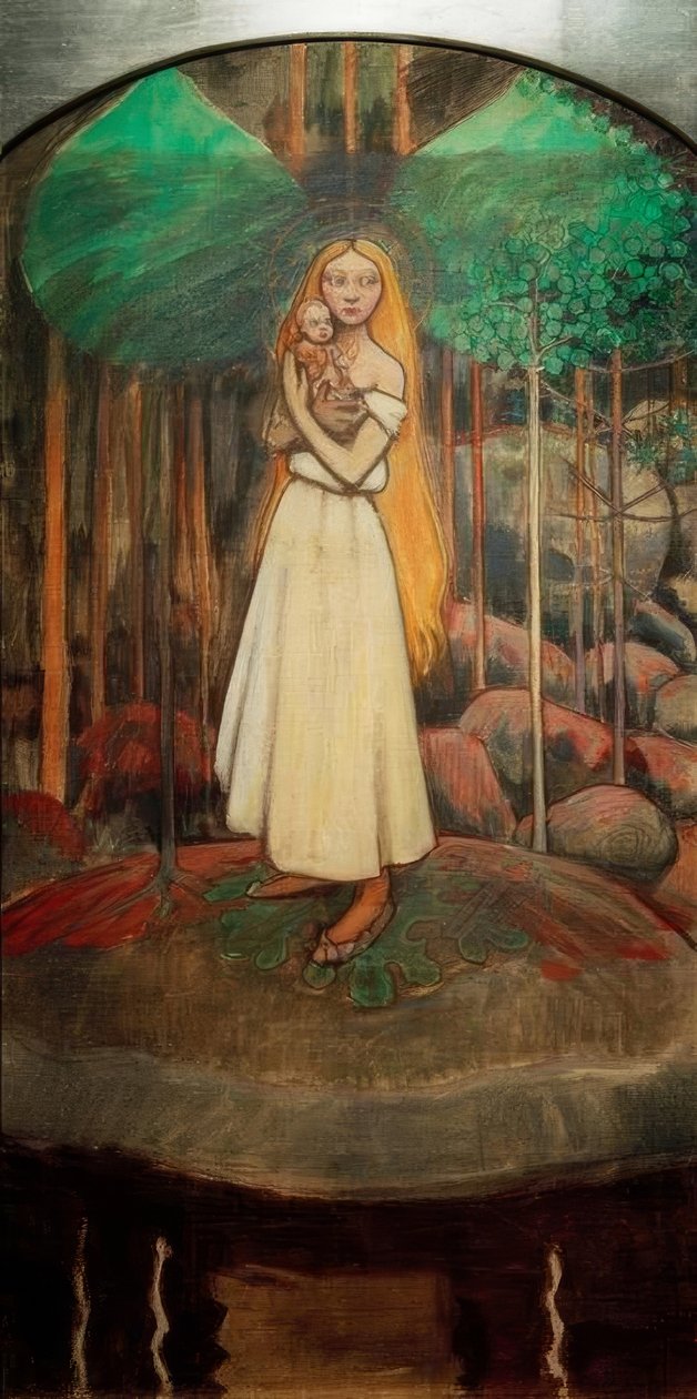 A. Gallen-Kallela, Marjatta u. Christuskind autorstwa Akseli Valdemar Gallen Kallela