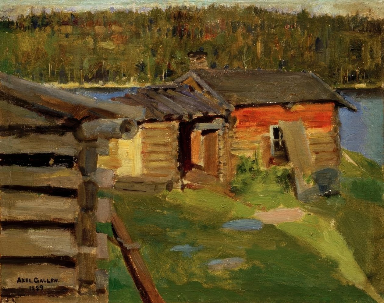 Ekola-Hof w wieczornym świetle autorstwa Akseli Valdemar Gallen Kallela