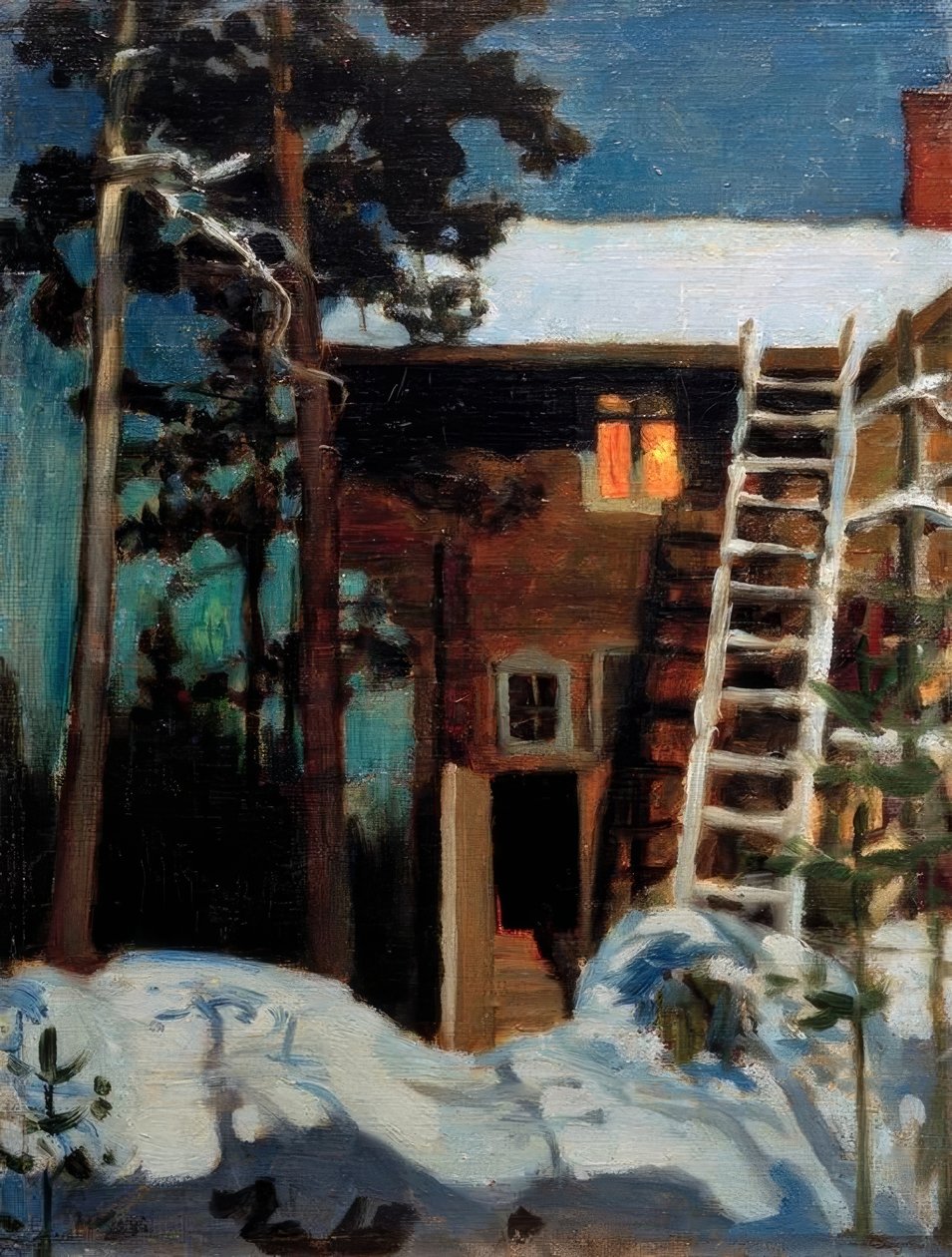 Kalela im Winter autorstwa Akseli Valdemar Gallen Kallela