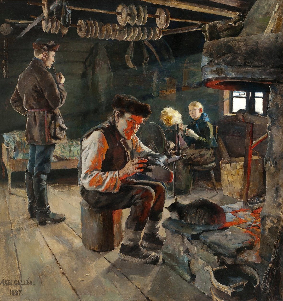 La vie Rustique - on Rustic Life - Akseli Gallen-Kallela (1865-1931). Olej na płótnie autorstwa Akseli Valdemar Gallen Kallela
