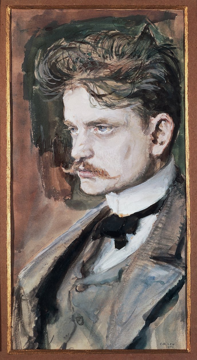 Portret Johana Christiana Juliusa Sibeliusa, znanego jako Jean Sibelius (Hameenlinna autorstwa Akseli Valdemar Gallen Kallela