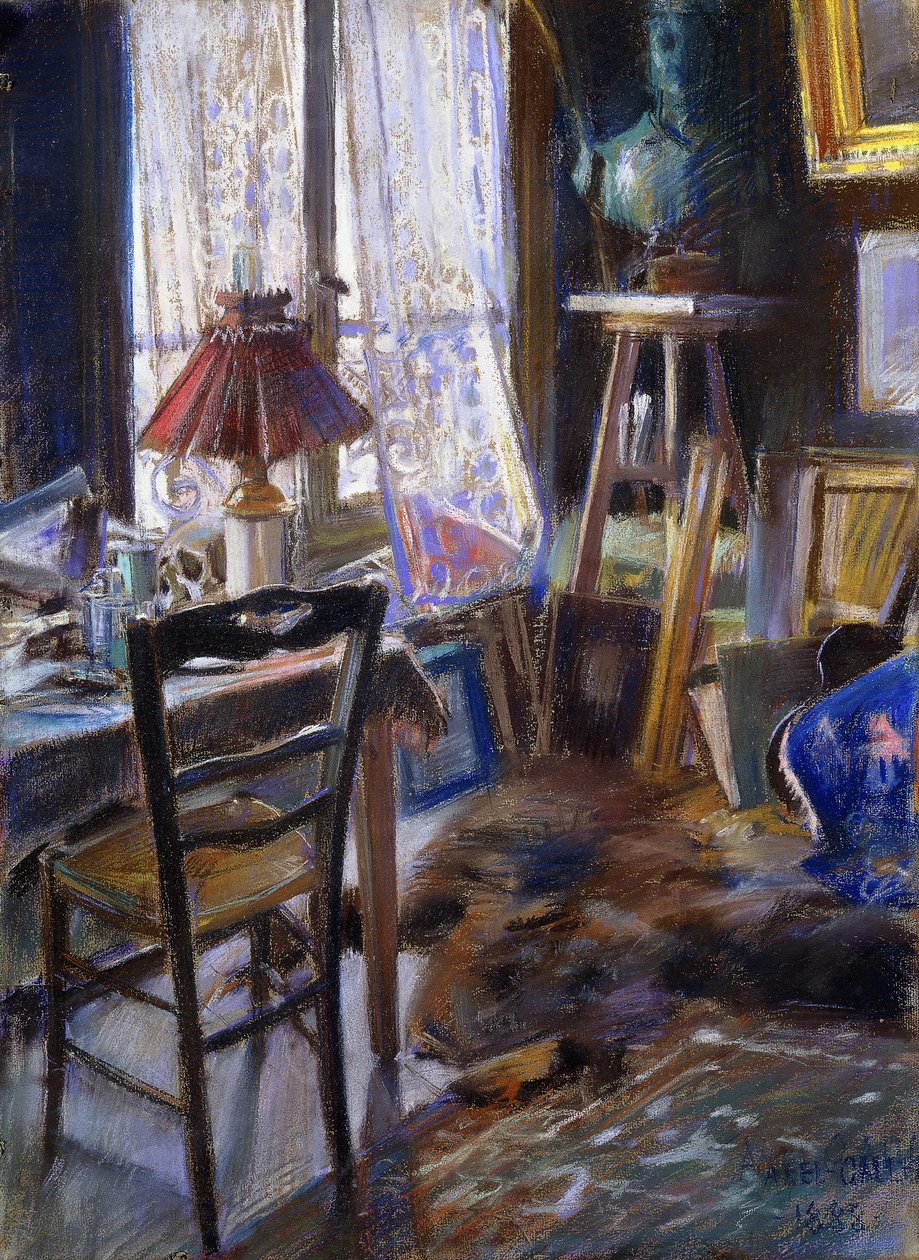 Studio hrabiego Deheaulme de Vallombreuse, 36 Rue Jouffroy, Paryż autorstwa Akseli Valdemar Gallen Kallela