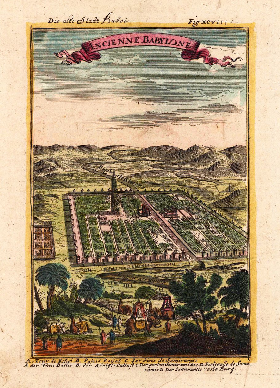 Starożytne miasto Babilon, 1719 autorstwa Alain Manesson Mallet