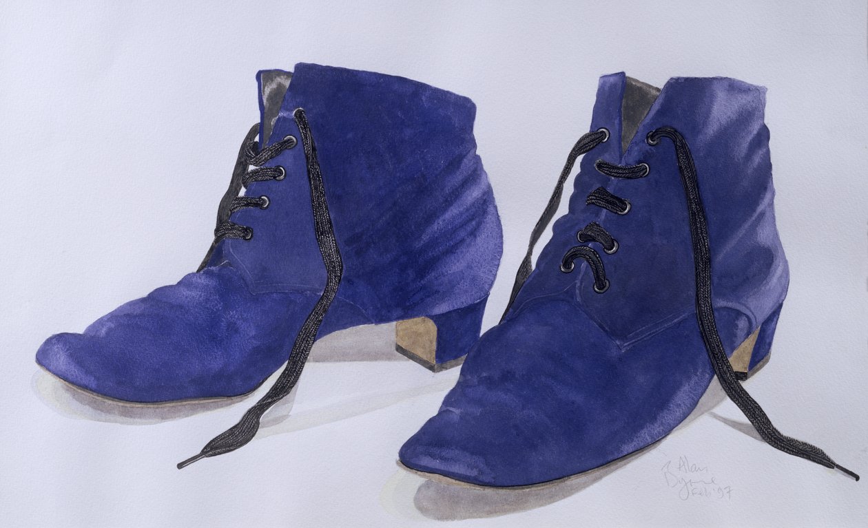 Niebieskie buty, 1997 (toaleta i tusz na papierze) autorstwa Alan Byrne