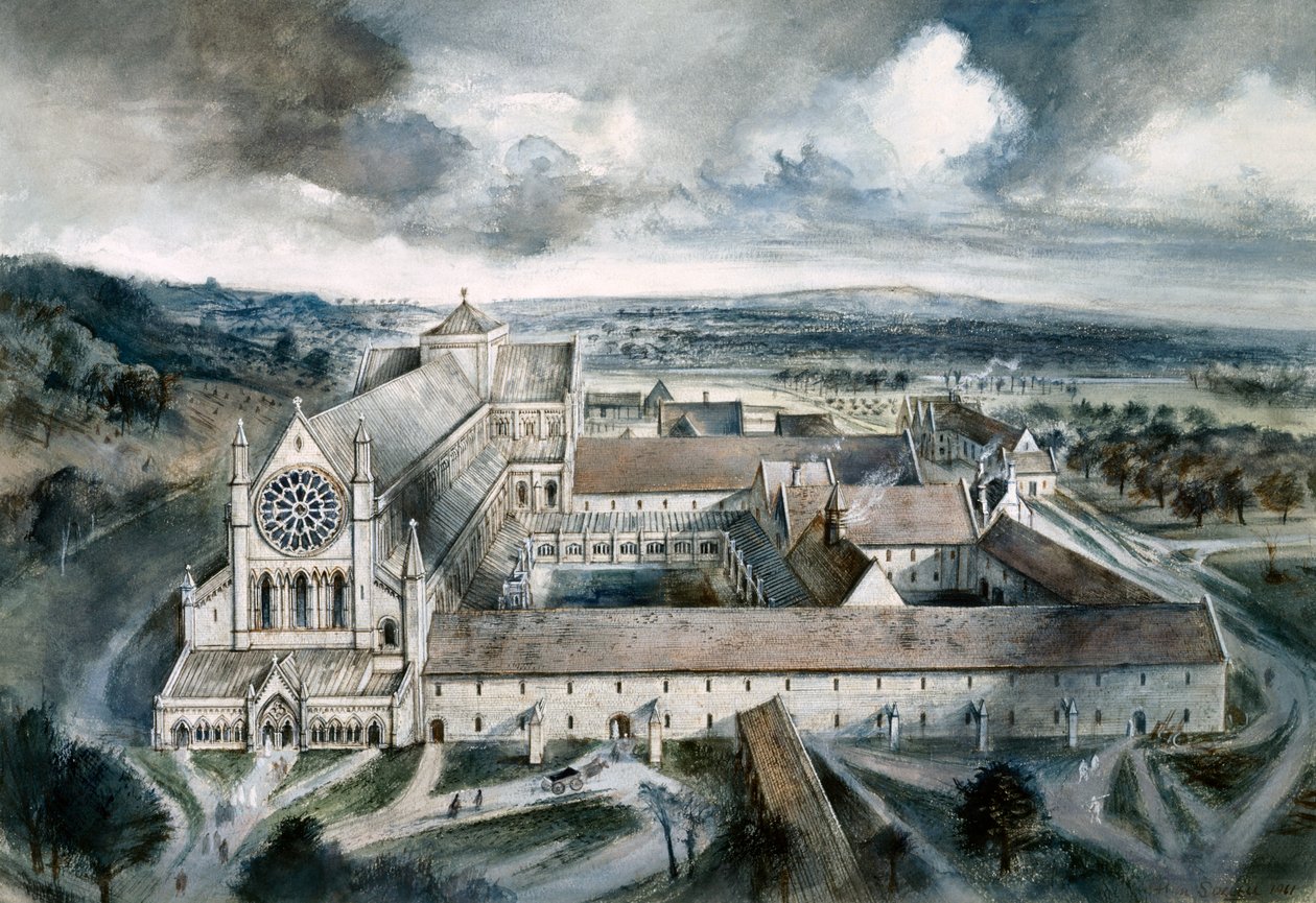 Opactwo Byland, 1539, ok. 1960 autorstwa Alan Ernest Sorrell