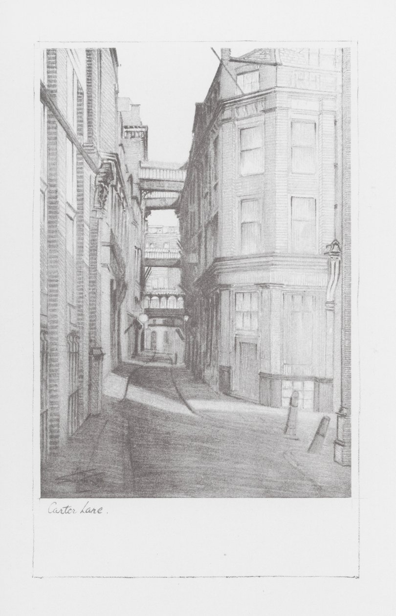 London Lanes: Carter Lane (litografia) autorstwa Alan Stapleton
