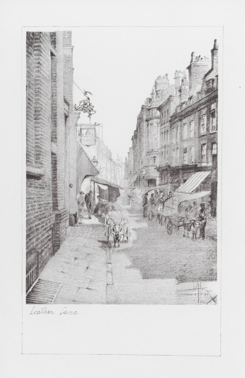 London Lanes: Leather Lane (litografia) autorstwa Alan Stapleton
