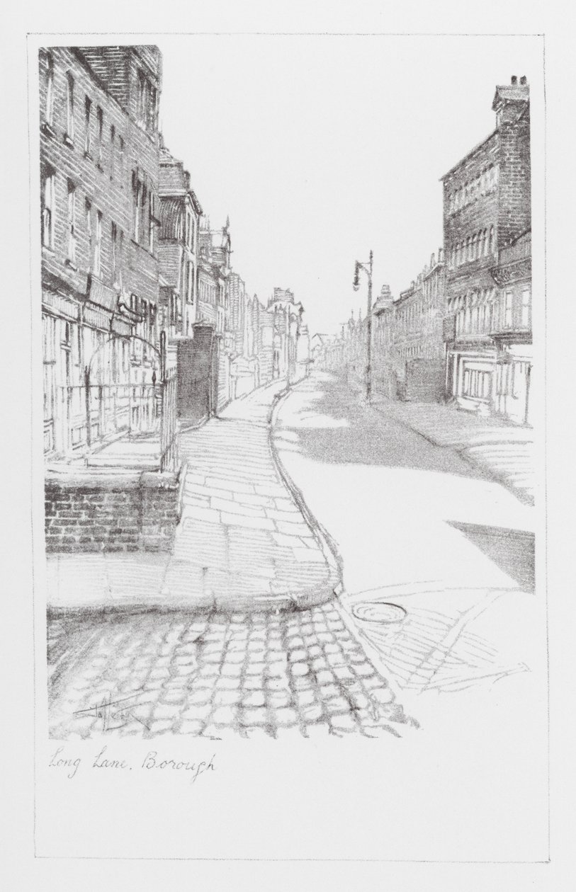 London Lanes: Long Lane, Borough (litografia) autorstwa Alan Stapleton