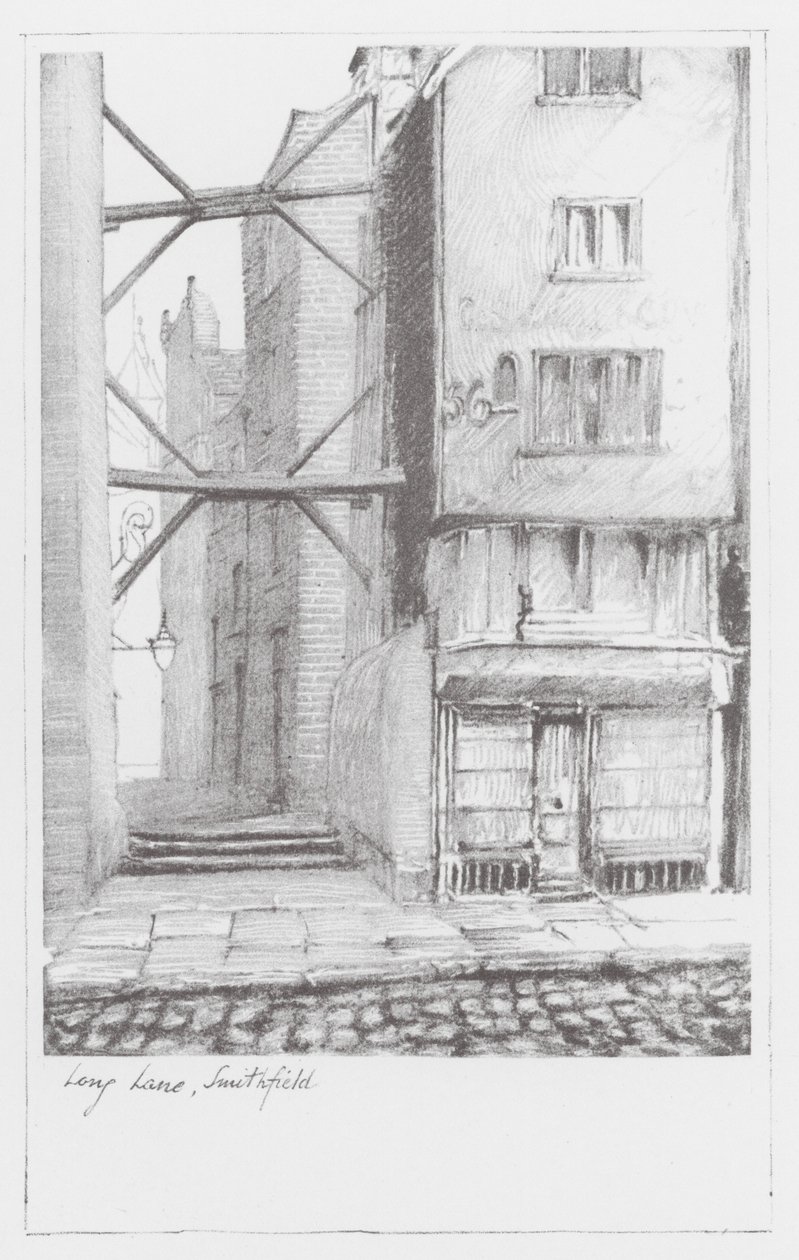 London Lanes: Long Lane, Smithfield (litografia) autorstwa Alan Stapleton