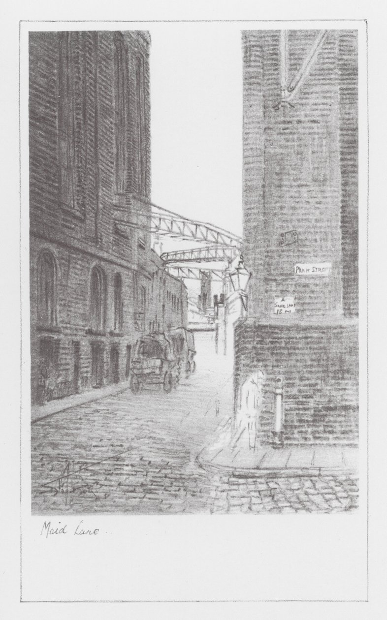 London Lanes: Maid Lane (litografia) autorstwa Alan Stapleton