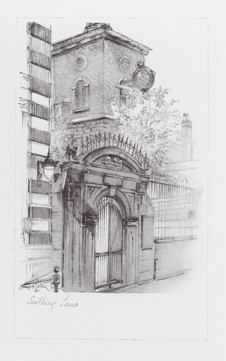 London Lanes: Seething Lane (litografia) autorstwa Alan Stapleton