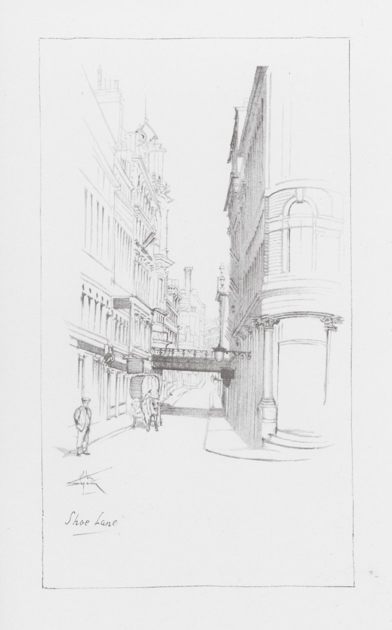 London Lanes: Shoe Lane (litografia) autorstwa Alan Stapleton