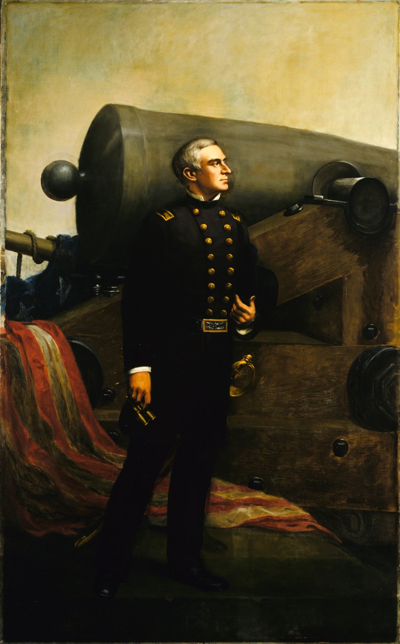 Pierwsze działo w Fort Sumter Major Robert Anderson, ca. 1861 autorstwa Alban Jasper Conant