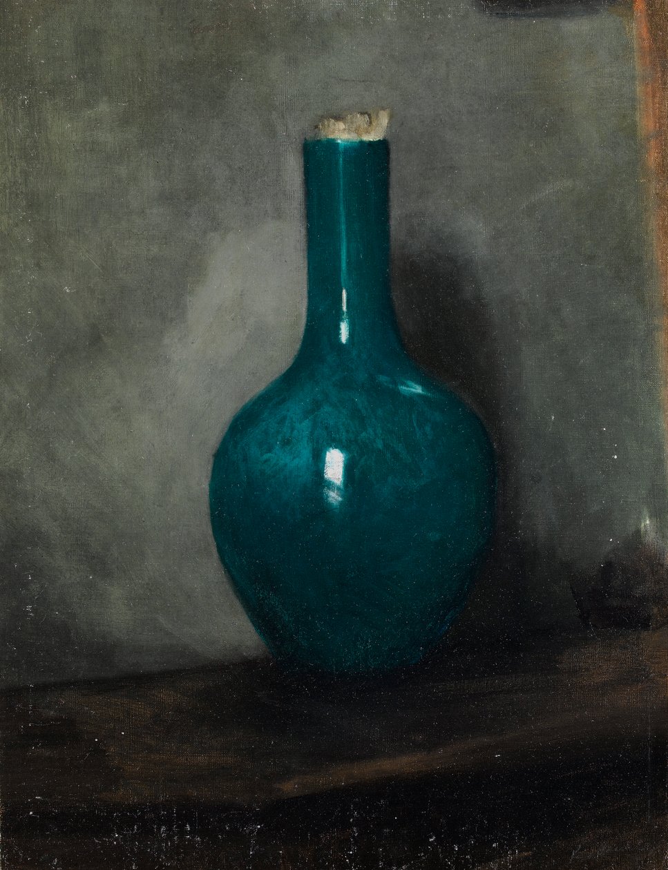Niebieska waza na szarym tle, ok.1885 autorstwa Albert de Belleroche