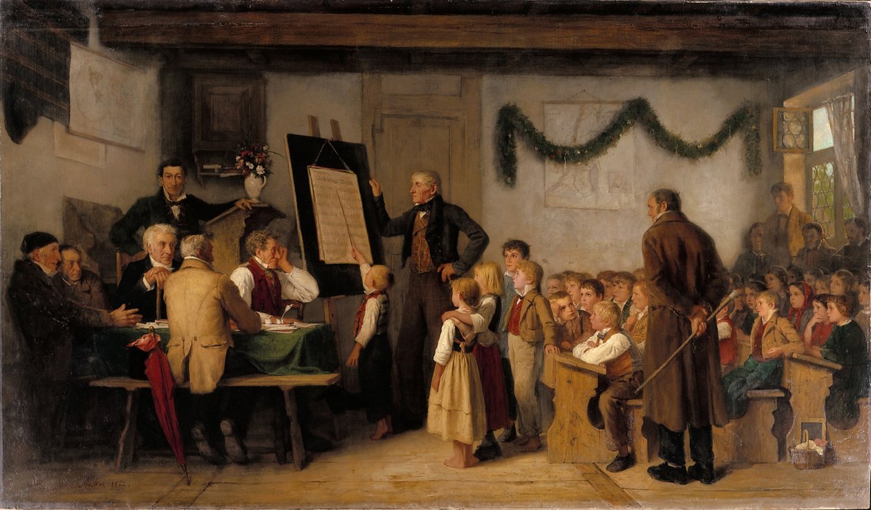 Egzamin szkolny autorstwa Albert Anker