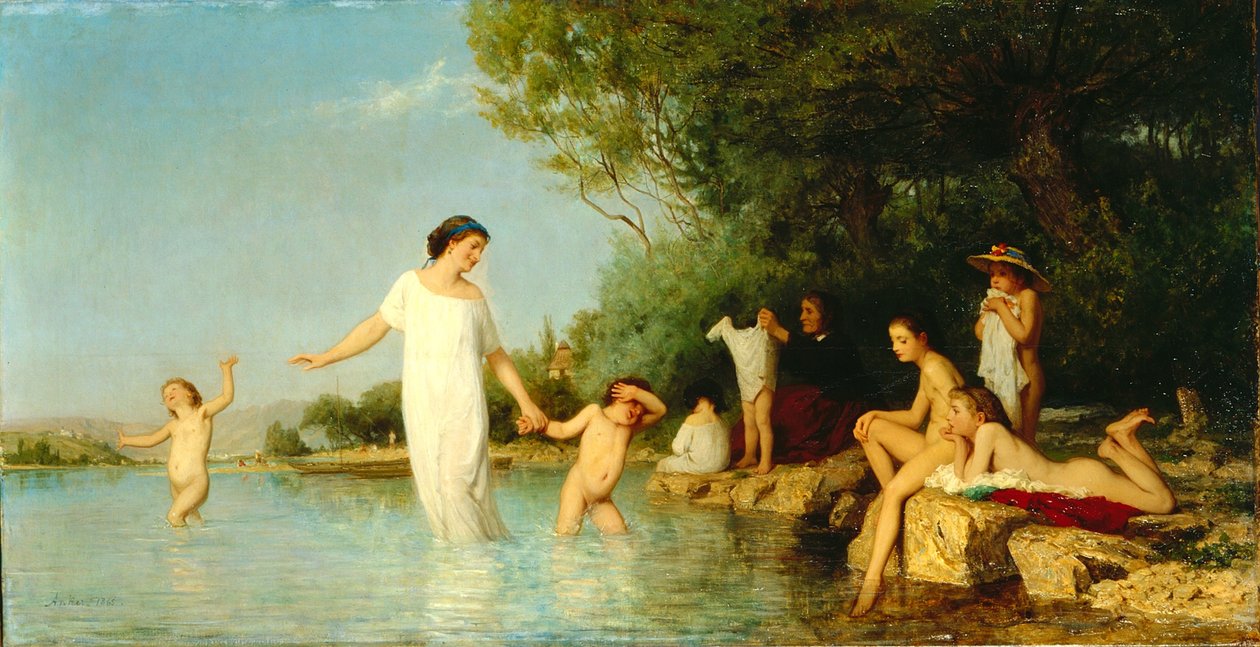Kąpiący się autorstwa Albert Anker