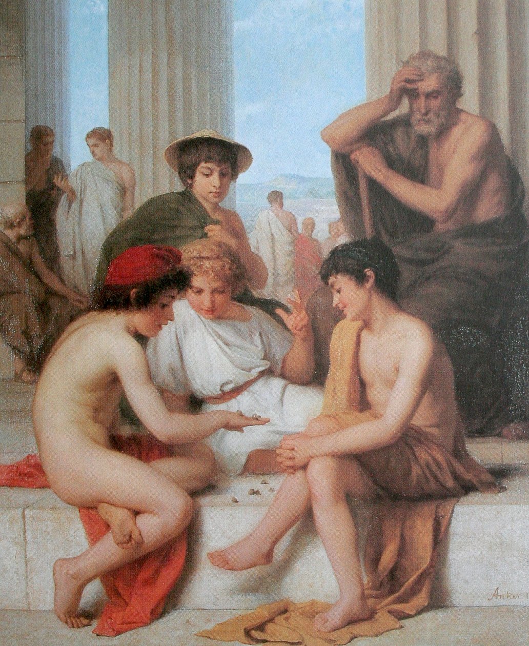 Gracze golonki autorstwa Albert Anker