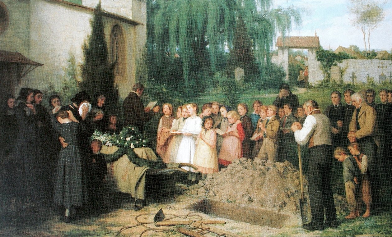 Pogrzeb dziecka autorstwa Albert Anker