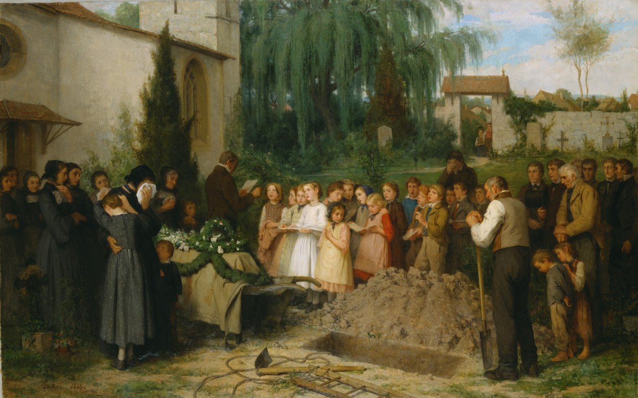 Pogrzeb dziecka autorstwa Albert Anker