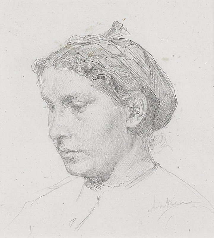Portret kobiety autorstwa Albert Anker